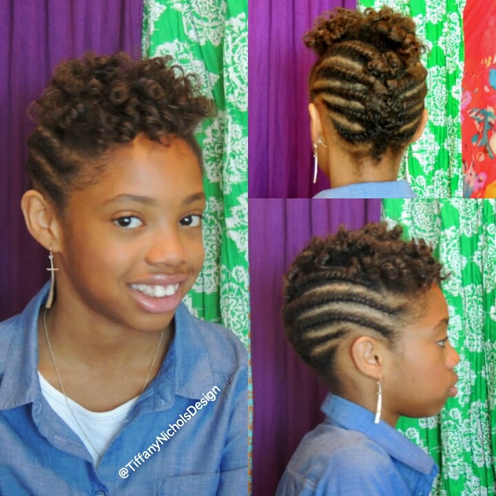 Natural Hairstyle for Kids (Flat-Twist and Roller Set Hairstyle)
