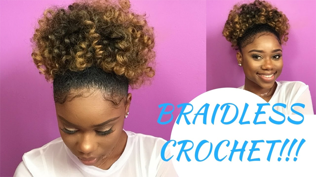 Here's How To Create A Puff Ponytail Using The Braidless Crochet Method